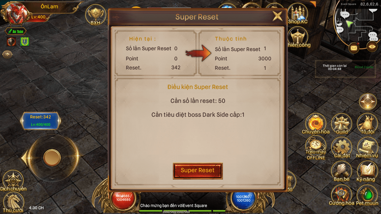 RESET và SUPER RESET